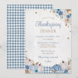 Invitation à un dîner de Thanksgiving rustique