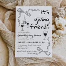Invitation à un dîner fantaisiste de Friendsgiving