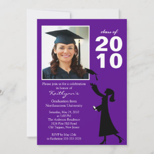 Invitation à un diplôme en violet et noir