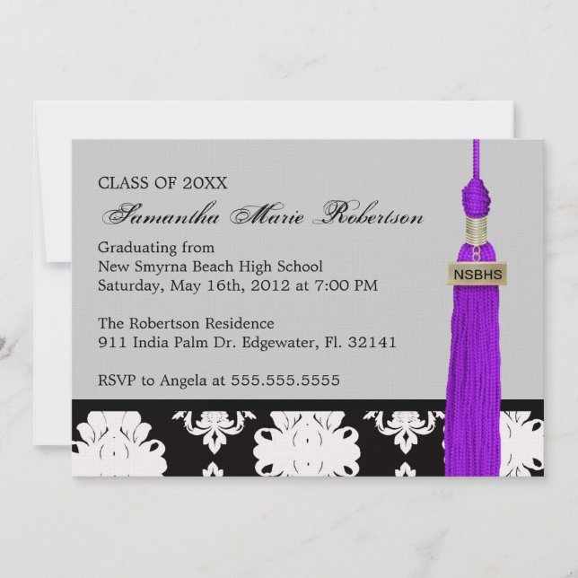 Invitation à un diplôme personnalisé (Devant)