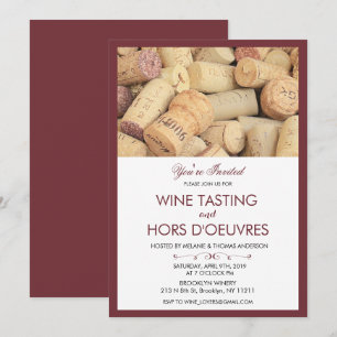 Invitation à un événement de dégustation de vin de