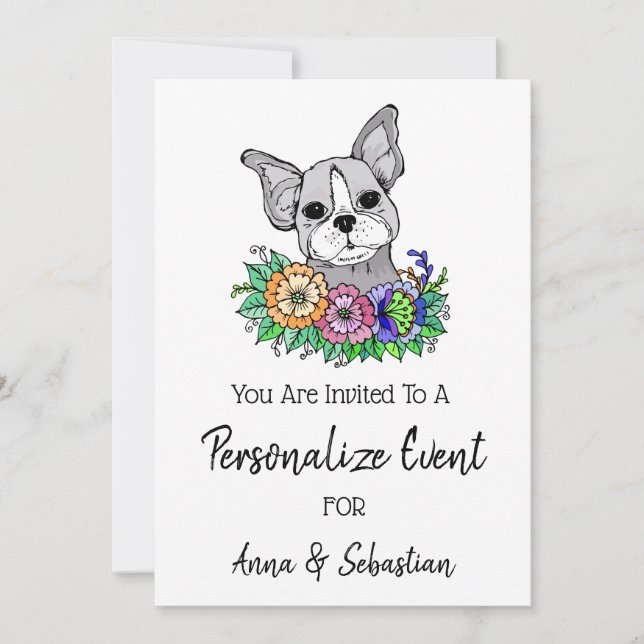 *~* Invitation à un événement mignon avec Frenchie (Devant)