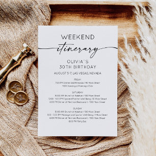 Invitation à un itinéraire d'anniversaire élégant 