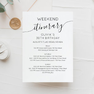 Invitation à un itinéraire d'anniversaire élégant