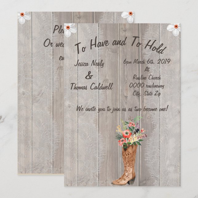 Invitation à un mariage (Devant / Derrière)