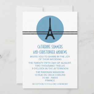 Invitation à un mariage avec des points parisiens,