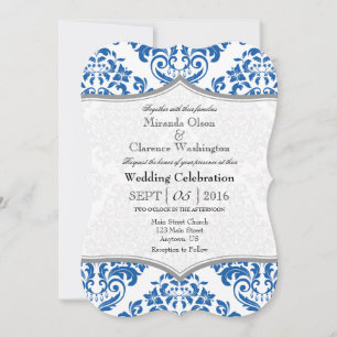 Invitation à un mariage de bracket gris bleu