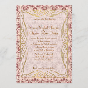 Invitation à un mariage de coquillage rose glam Go