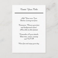 Invitation à un mariage de Cravate noire très simp