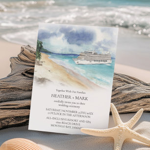 Invitation à un mariage de croisière sur la plage 
