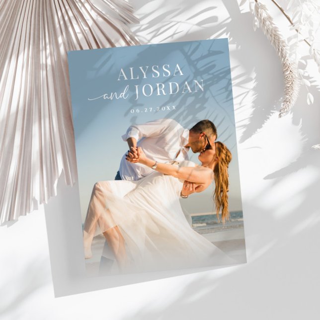 Invitation à un mariage de photos de plage | Minim (Créateur téléchargé)