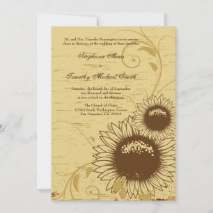 Invitation à un mariage de tournesol russe