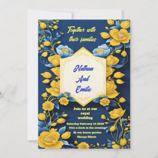 Invitation à un mariage élégant jaune et noir