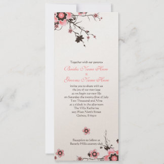 Invitation à un mariage en fleurs de cerisiers ros