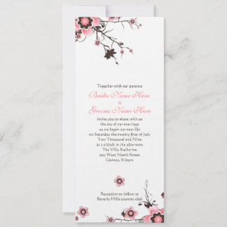 Invitation à un mariage en fleurs de cerisiers ros