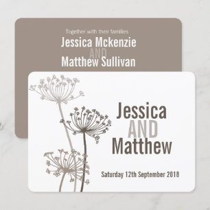 Invitation à un mariage fleur brun moderne Chervil