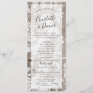 Invitation à un mariage floral rustique avec rsvp