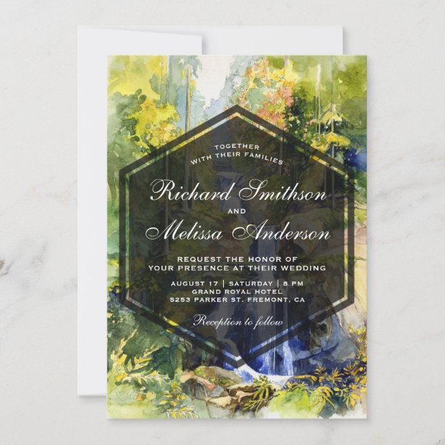 Invitation à un mariage pour peindre les cascades  (Devant)
