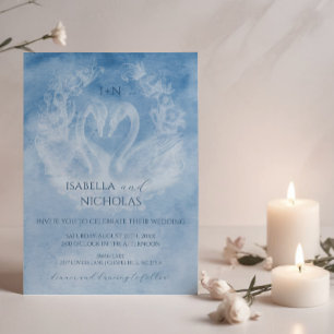 Invitation à un mariage romantique avec un monogra