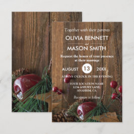 Invitation à un mariage rustique sur bois d'hiver