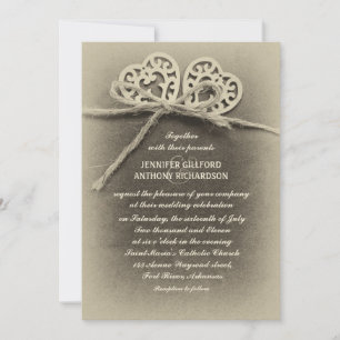 invitation à un mariage rustique vintage