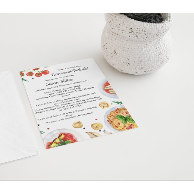 Invitation à un potluck pour une fête de retraite (Créateur téléchargé)