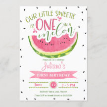 Invitation à un premier anniversaire dans un Melon