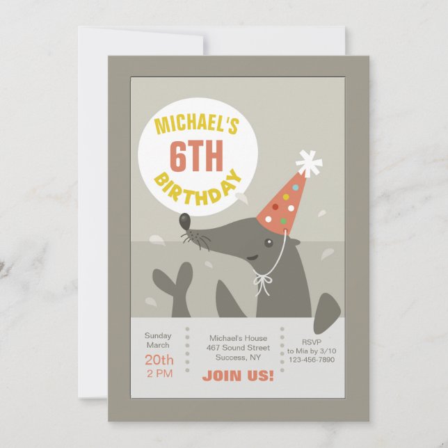 Invitation à un timbre d'anniversaire (Devant)