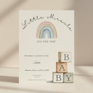 Invitation à une Baby Shower Arc-en-Ciel Bohème Ne
