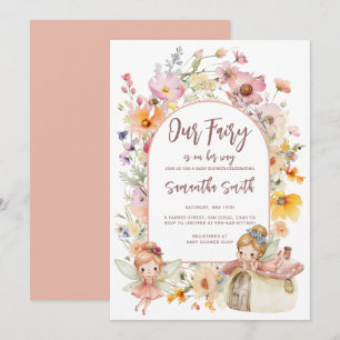 Invitation à une Baby Shower au Pays des Fées Ench
