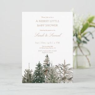 Invitation à une baby shower avec des arbres fores