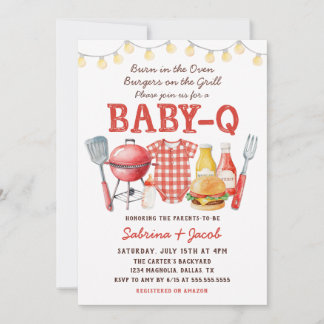 Invitation à une baby shower Barbecue Cookout Baby
