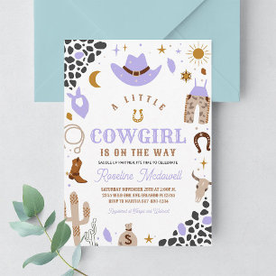 Invitation à une baby shower Cowgirl Rodeo Sud-Oue