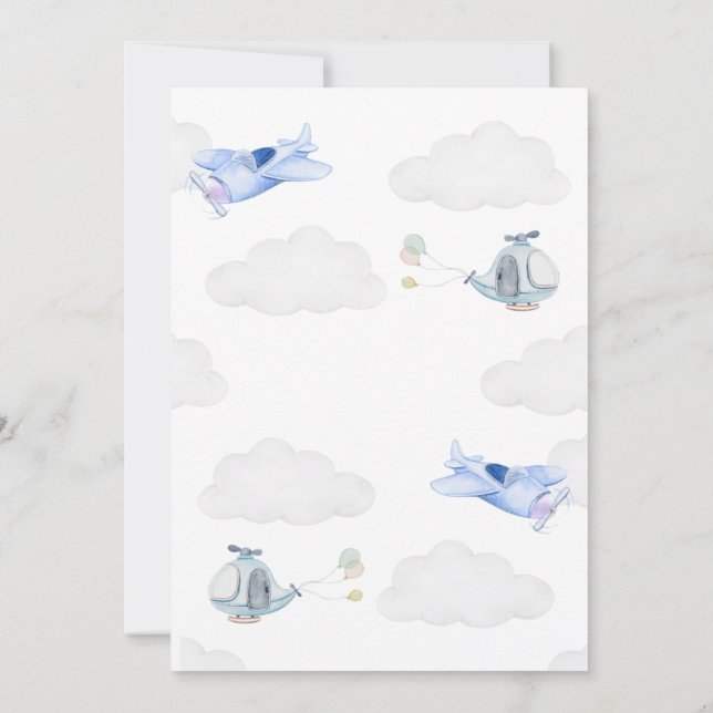 Invitation à une baby shower dans un avion (Dos)