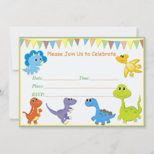 Invitation à une baby shower de dinosaures