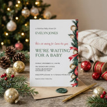 Invitation à une Baby Shower de Noël - En Attendan