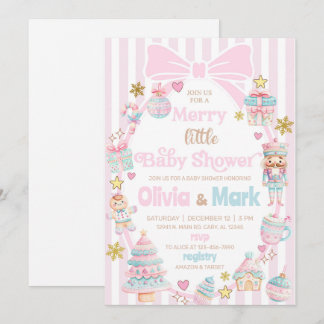Invitation à une baby shower de Noël pour un bébé.