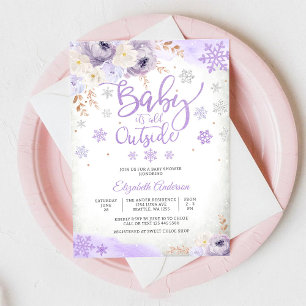 Invitation à une baby shower d'hiver