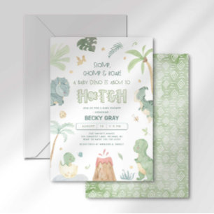 Invitation à une baby shower dinosaure