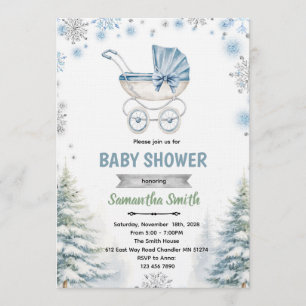 Invitation à une baby shower flocon de neige d'hiv