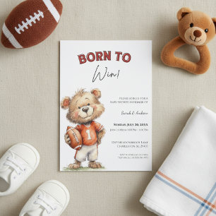 Invitation à une Baby Shower Foot Thème "Né pour G