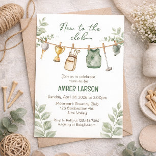 Invitation à une Baby Shower Golf   Nouveau au Clu