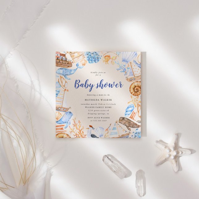 Invitation à une Baby Shower Nautique Sous l'Océan (Créateur téléchargé)
