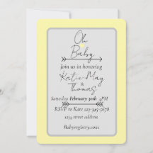 Invitation à une baby shower neutre en genre