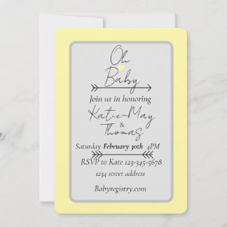 Invitation à une baby shower neutre en genre