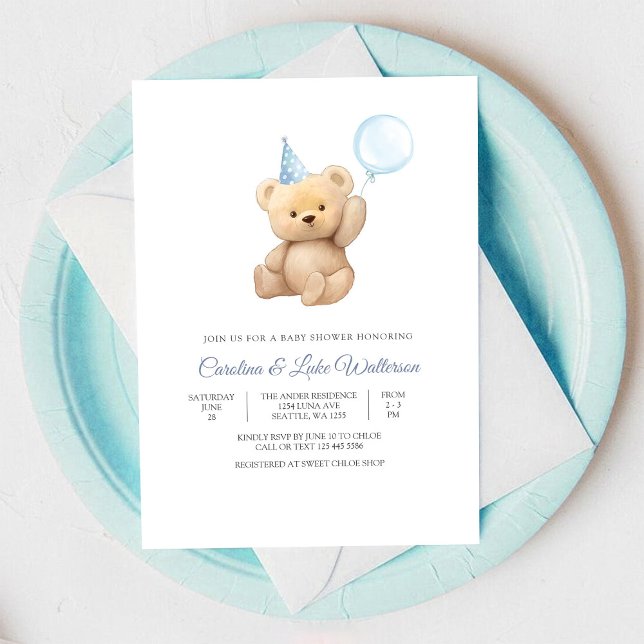 Invitation à une Baby Shower Ours en Peluche (Créateur téléchargé)