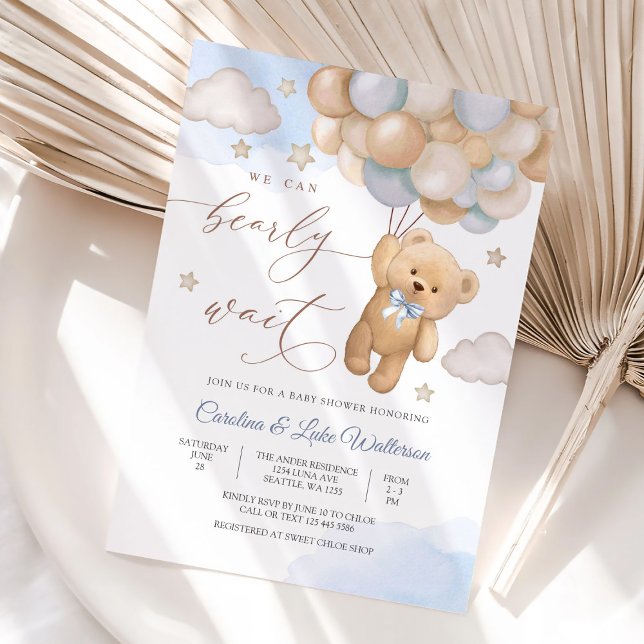 Invitation à une Baby Shower Ourson Mignon (Créateur téléchargé)