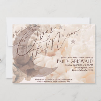 Invitation à une Baby Shower "Over the Moon" pour 