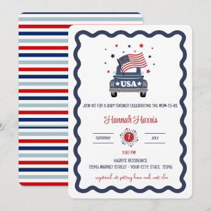 Invitation à une baby shower patriotique