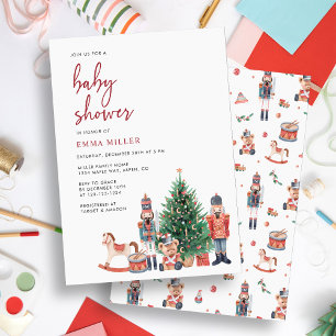 Invitation à une baby shower pour les fêtes de Noë